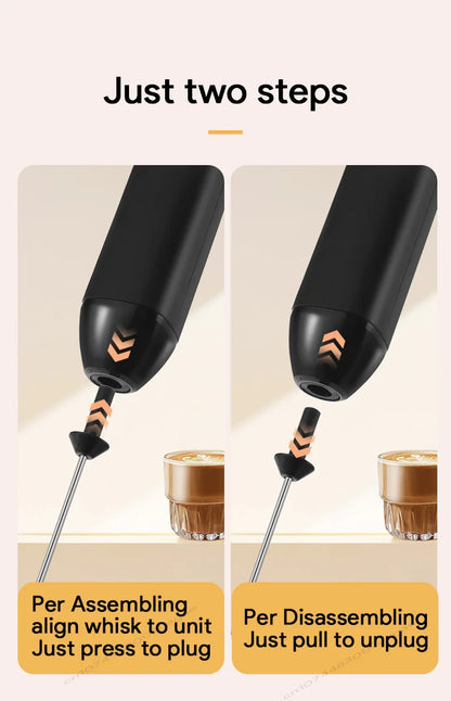 Electric Milk Frother Handheld USB Rechargeable Foam Maker