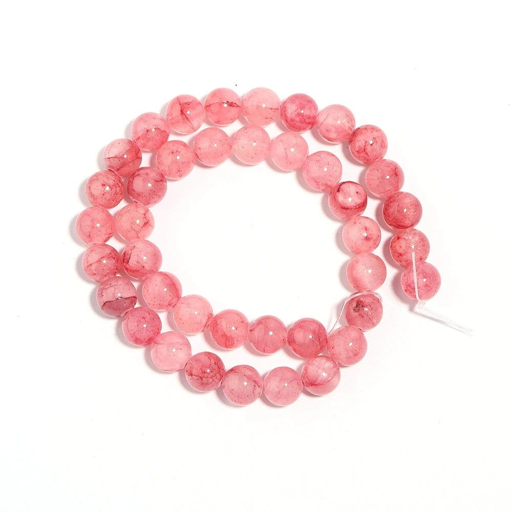 Natural Persian Jade Stone Pink Loose Beads 4-12mm