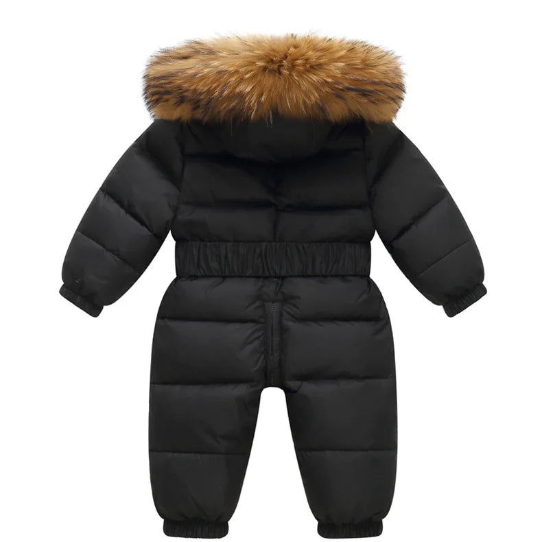 Children's Waterproof Hooded Down Snowsuit for Winter