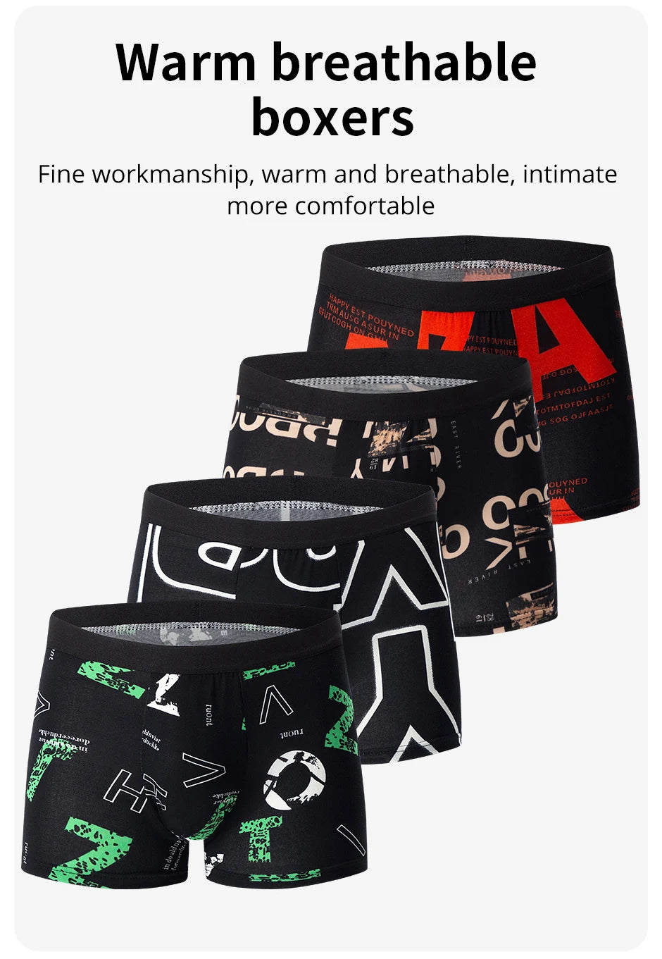 Men's Printed Boxer Shorts Comfortable Plus Size