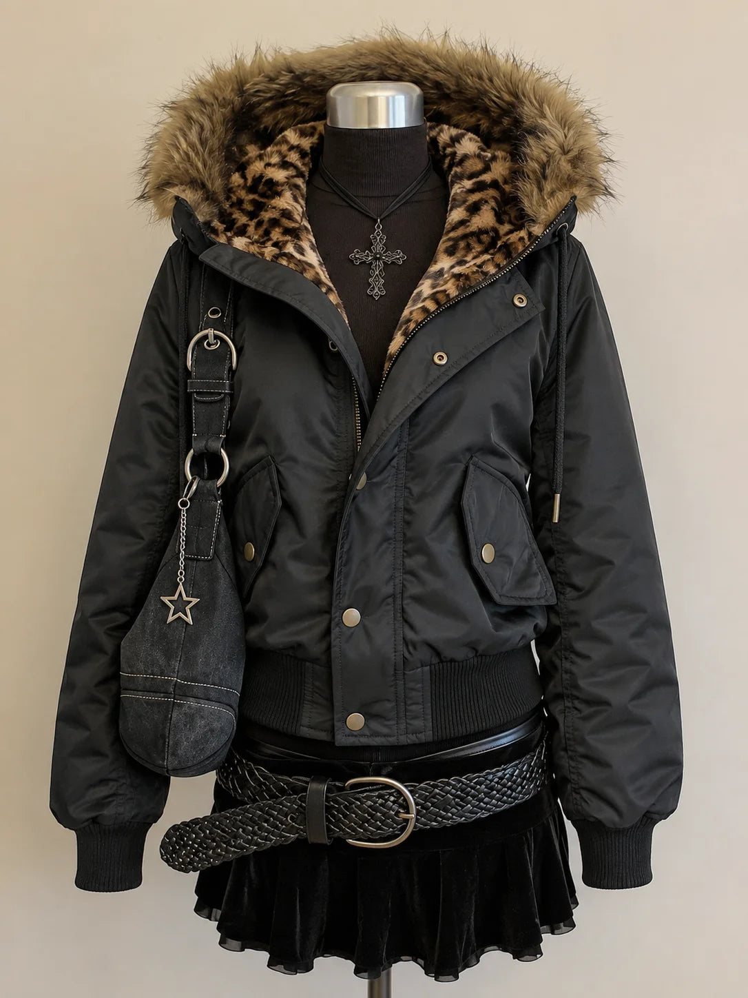 Hooded Women Zipper Sweatshirt Casual Grunge Jacket