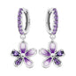 S925 Sterling Silver Iris Flower Hoop Earrings for Women