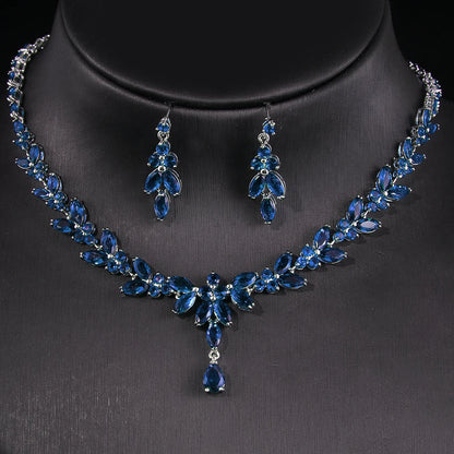 Emmaya Jewelry Set for Women Cubic Zirconia Earrings and Necklace