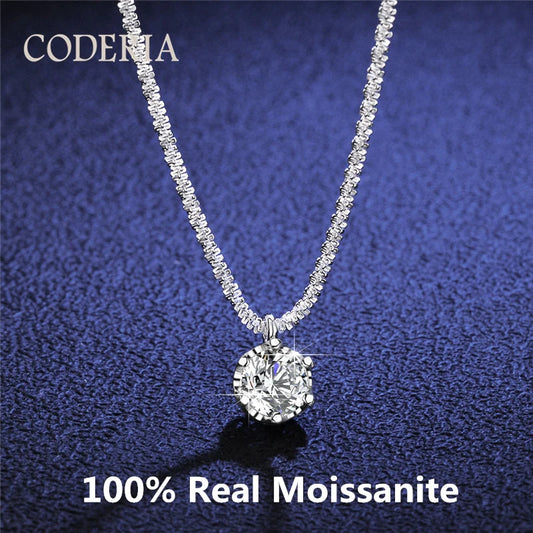 S925 Silver Moissanite Necklace Thick Chain Women Jewelry