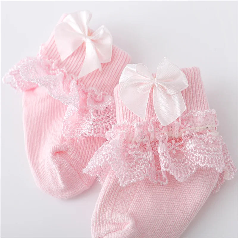 Cotton Lace Baby Socks for Girls 0-24 Months