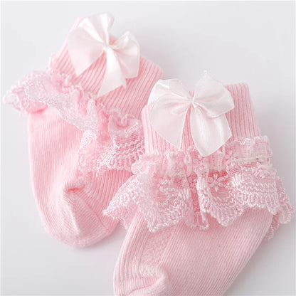 Cotton Lace Baby Socks for Girls 0-24 Months