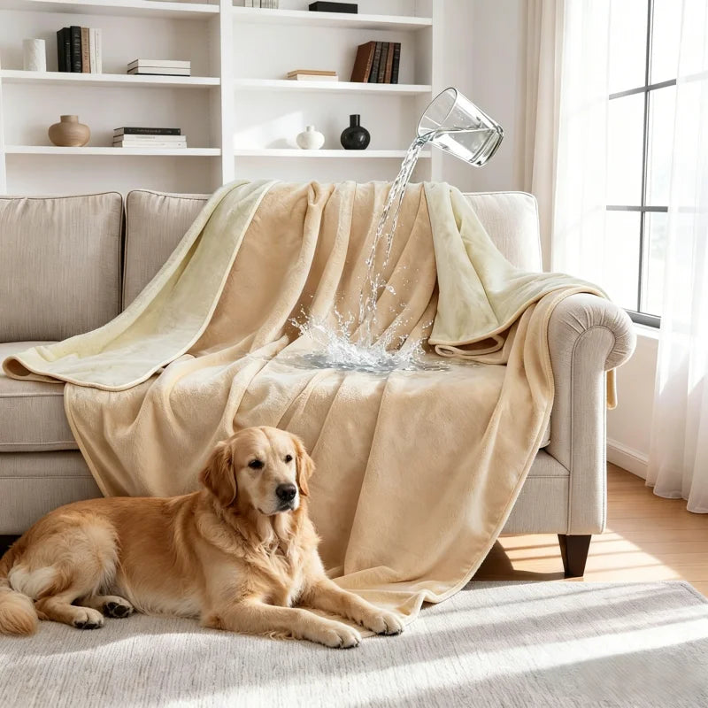 Waterproof Flannel Blanket for Bed and Couch