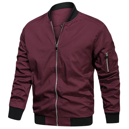 Men's Lightweight Casual Bomber Jacket Polyester