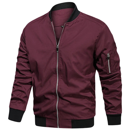 Men's Lightweight Casual Bomber Jacket Polyester
