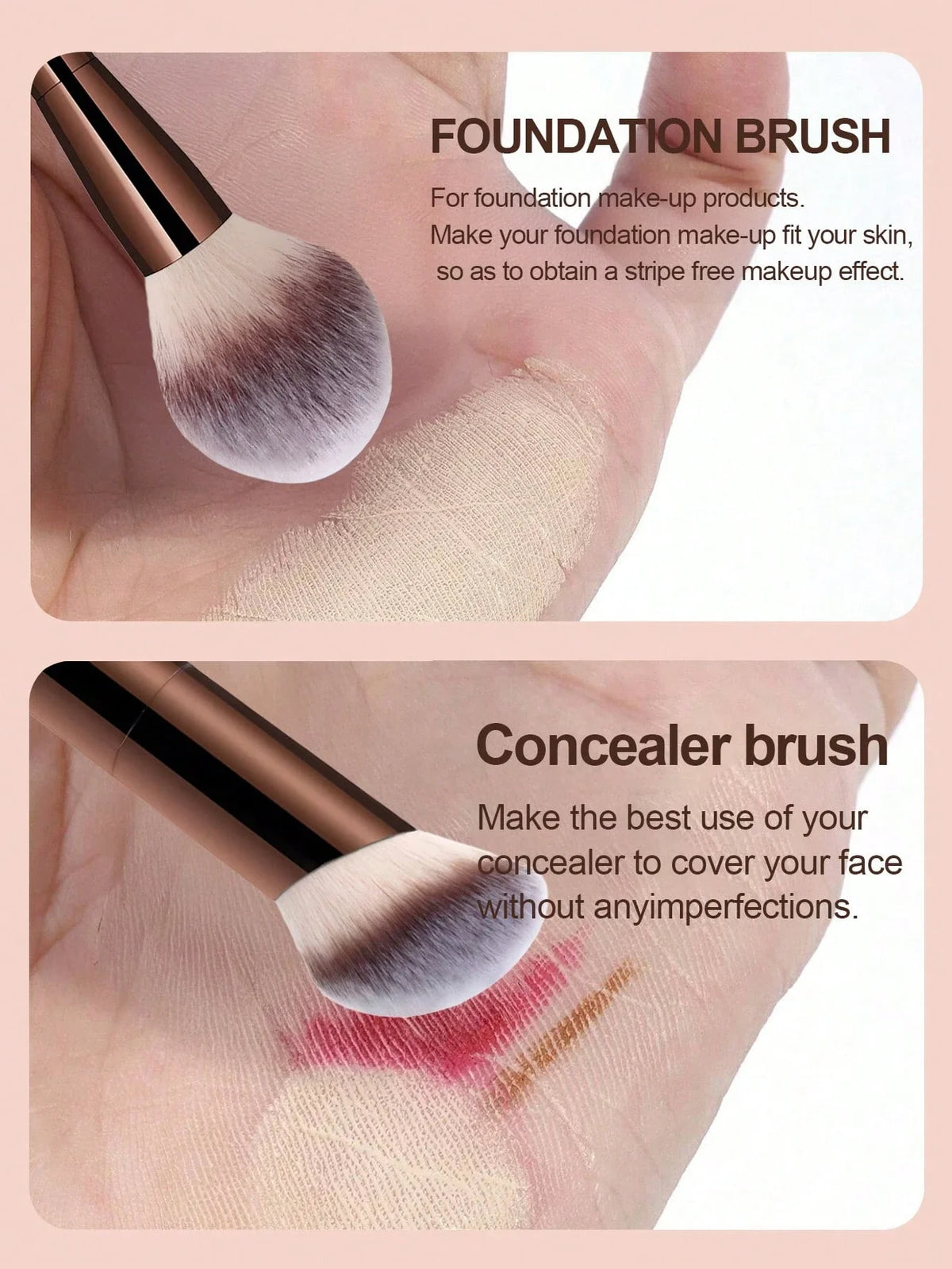 7pcs Makeup Brush Set with Wool Fiber Bristles