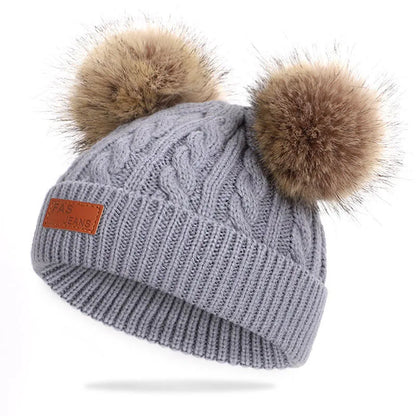 Cute Wool Pompom Baby Hat for Kids