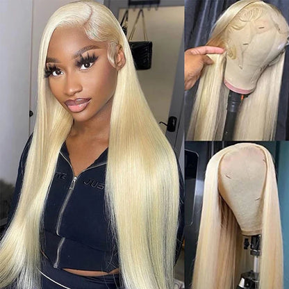 Blonde 613 Lace Front Human Hair Wig 40 Inch Straight