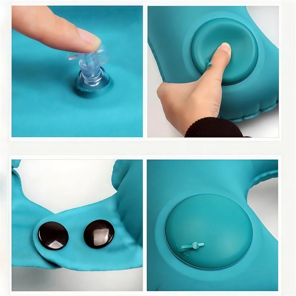 Foldable Inflatable U-Shaped Travel Pillow