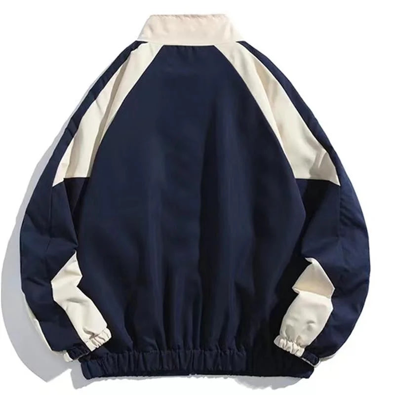 Men's Patchwork Color Block Varsity Jacket