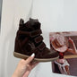 Women's Genuine Leather Ankle Boots with Hidden Heel