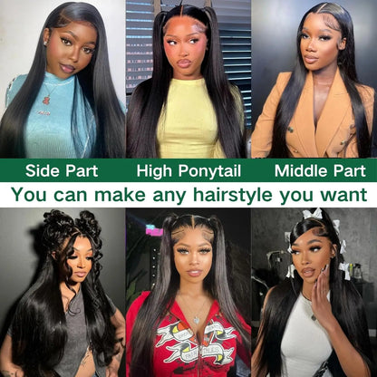 40 Inch Straight Human Hair Lace Front Wig Glueless