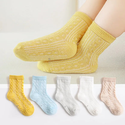 Children's Summer Fishnet Cotton Socks Set