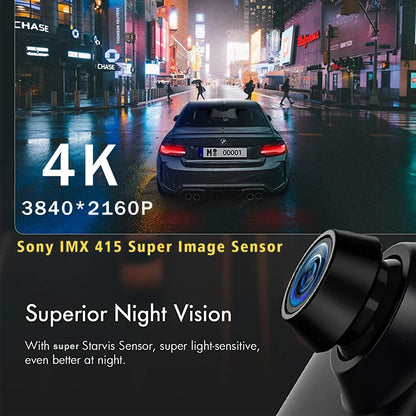 10 Inch 4K Dash Cam Rearview Mirror with GPS and WiFi