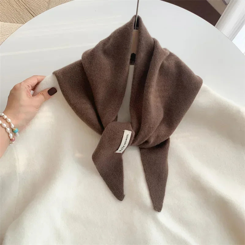 Wool Triangle Scarf for Women - Multi-functional Knitted Scarf