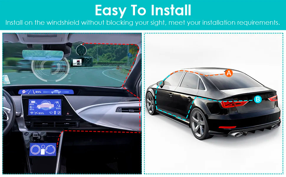 1080P WiFi Dash Cam with Front and Rear Cameras
