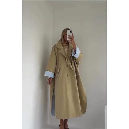 Women's Windproof Trench Coat Loose Fit Overcoat