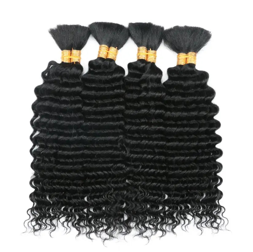 Human Hair Deep Wave Bulk Extensions 110g for Braids