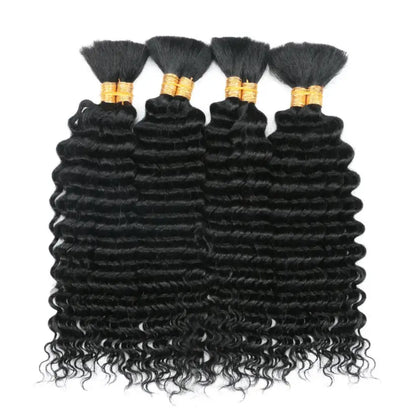 Human Hair Deep Wave Bulk Extensions 110g for Braids