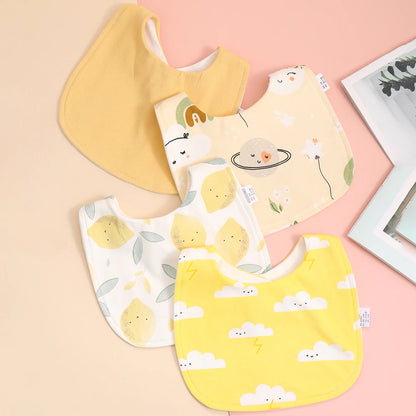 4pcs Cotton Baby Adjustable Bibs Bandana Scarf
