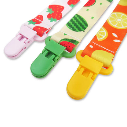 Chain Baby Pacifier Clip Set with Cartoon Print