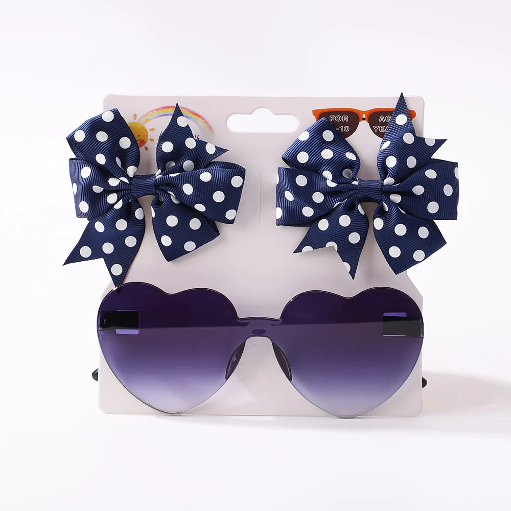 Solid Dot Hair Bows Clip for Baby Girls
