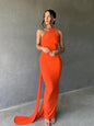 Hugcitar One Shoulder Backless Maxi Dress Women