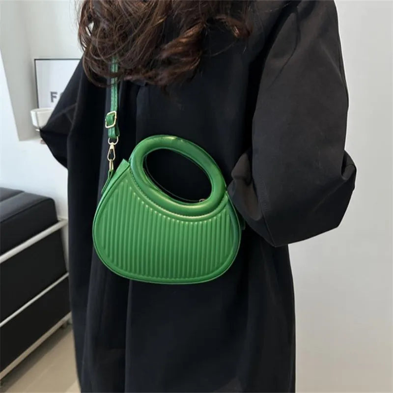 Chic Stripe Crossbody Bag for Women in Synthetic Leather