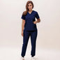 Stretchy V-Neck Nurse Scrub Set Jogger Pants