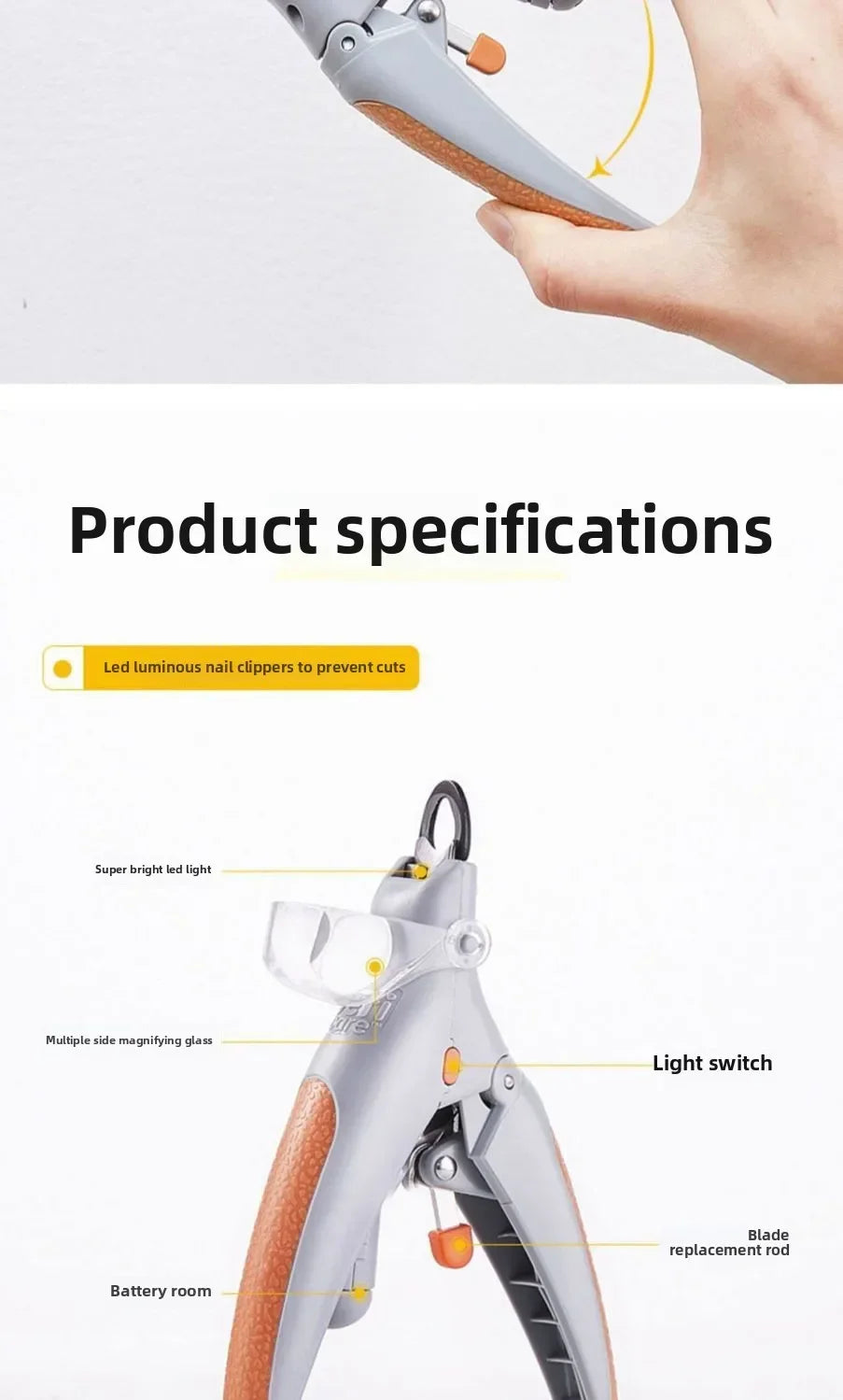 Rechargeable LED Pet Nail Clipper