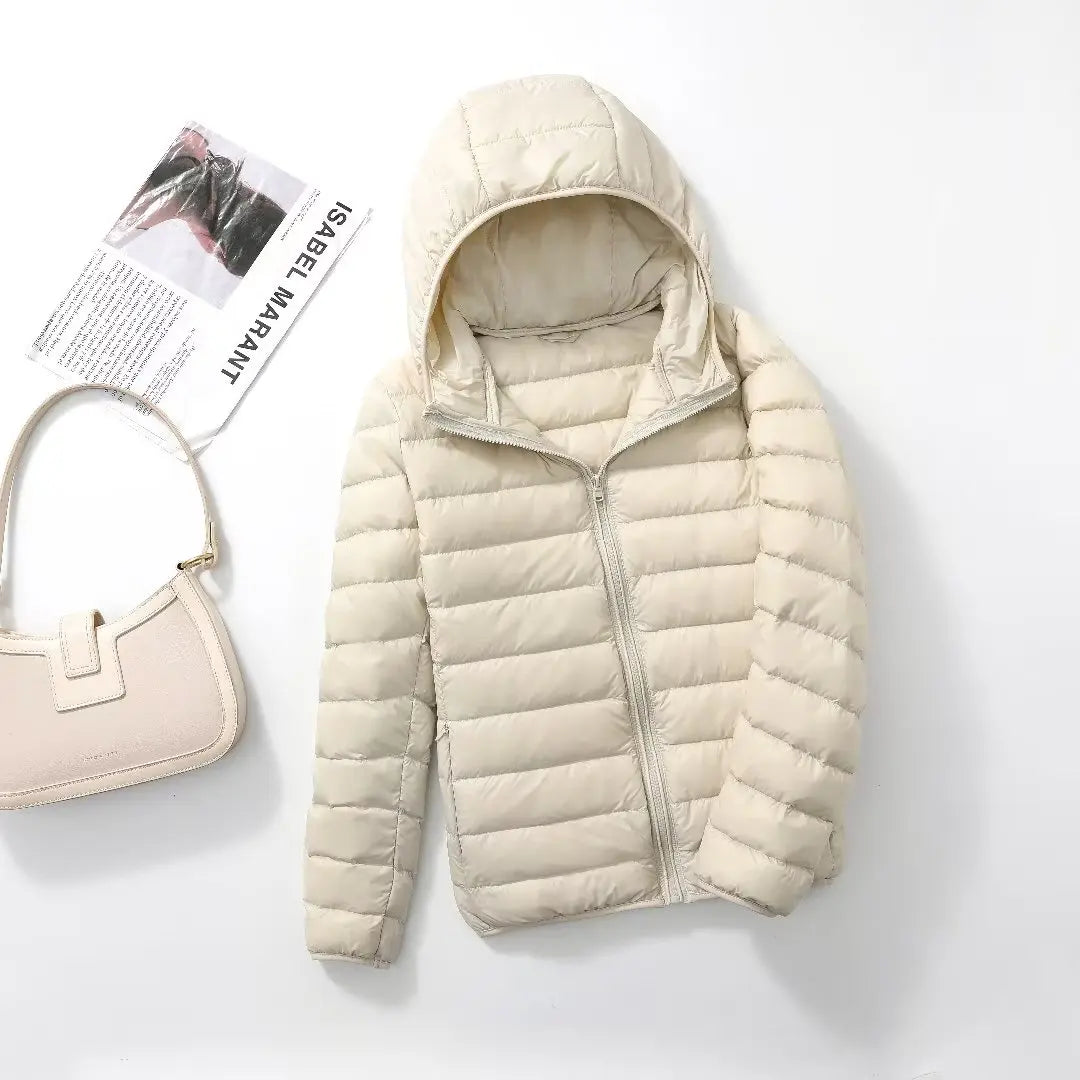Women Hooded Puffer Jacket Plus Size Lightweight