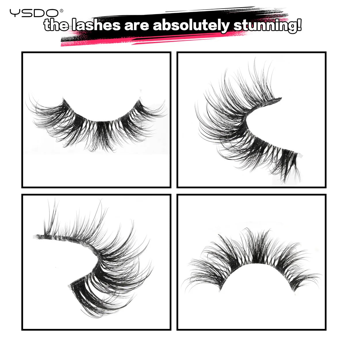 YSDO 5/10 Pairs Natural Soft Black Half Lashes