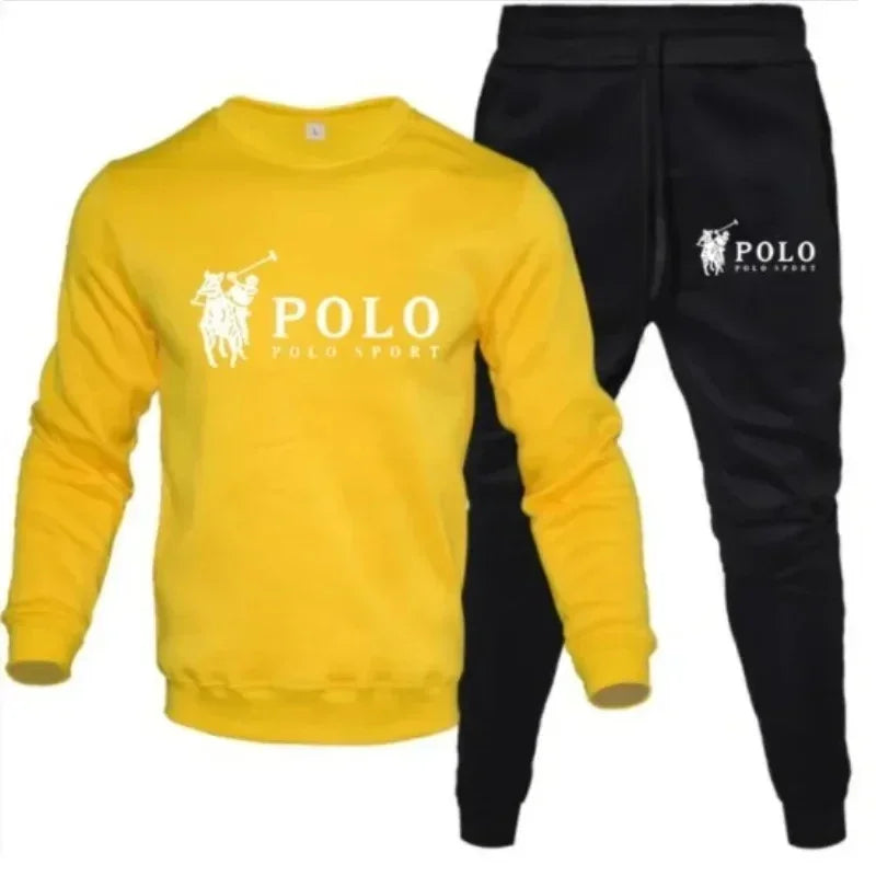 Men's Round-Neck Sweatshirt and Jogging Pants Set