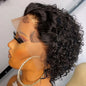 Pixie Cut Curly Human Hair Wig 13x1 Lace Frontal