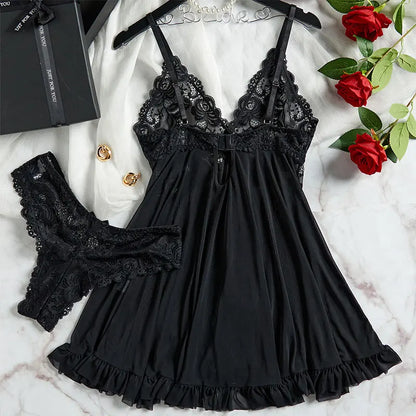 Summer Lace Thong Set Women’s Sexy Pajamas
