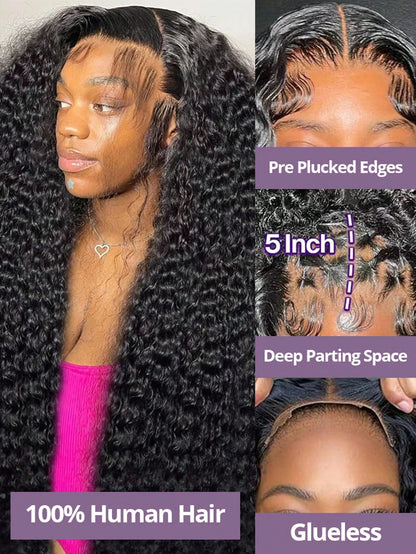 Brazilian Curly Human Hair Wig 13x4 13x6 Transparent Lace