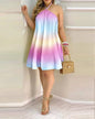Tropical Leaf Print Halter Neck Mini Dress