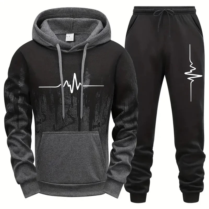 Men's Casual Polyester Tracksuit for Daily Sports