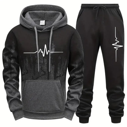 Men's Casual Polyester Tracksuit for Daily Sports