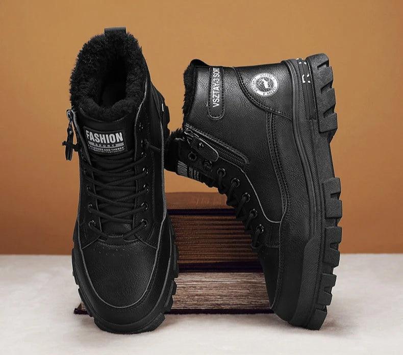 Men's High Top Snow Boots in Plush Cotton