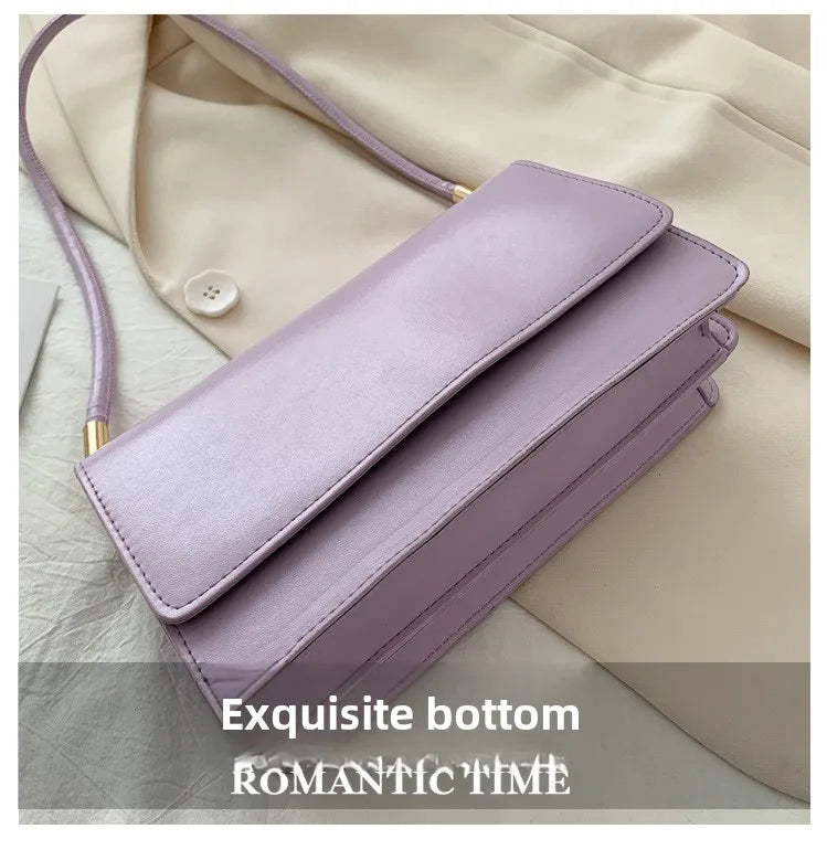 Luxury Women's Crossbody Shoulder Bag in Solid Color