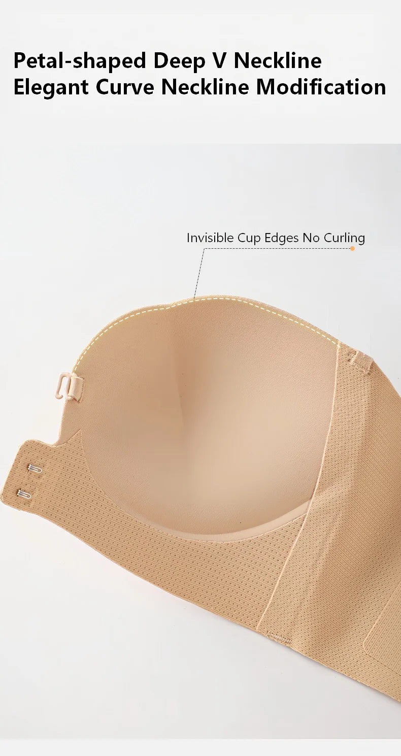 Wireless Strapless Pushup Bra 3D Molded Petal Design