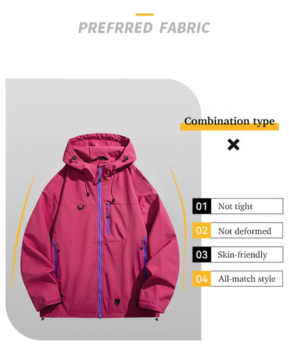 LNGXO Waterproof Windbreaker Jacket for Hiking and Camping