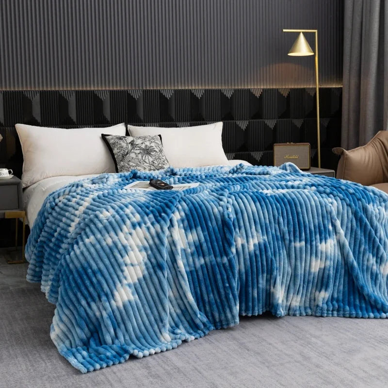 Tie Dye Flannel Fleece Blanket for Beds