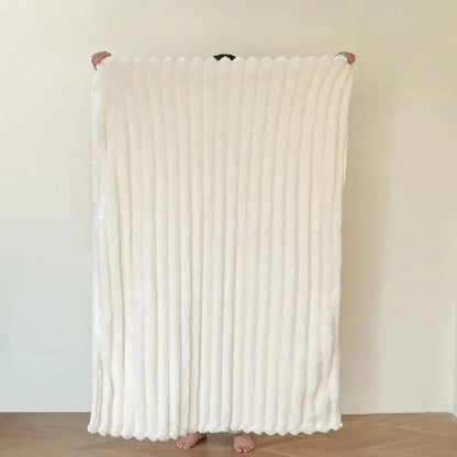 250GSM Soft Fluffy Striped Throw Blanket for Bed