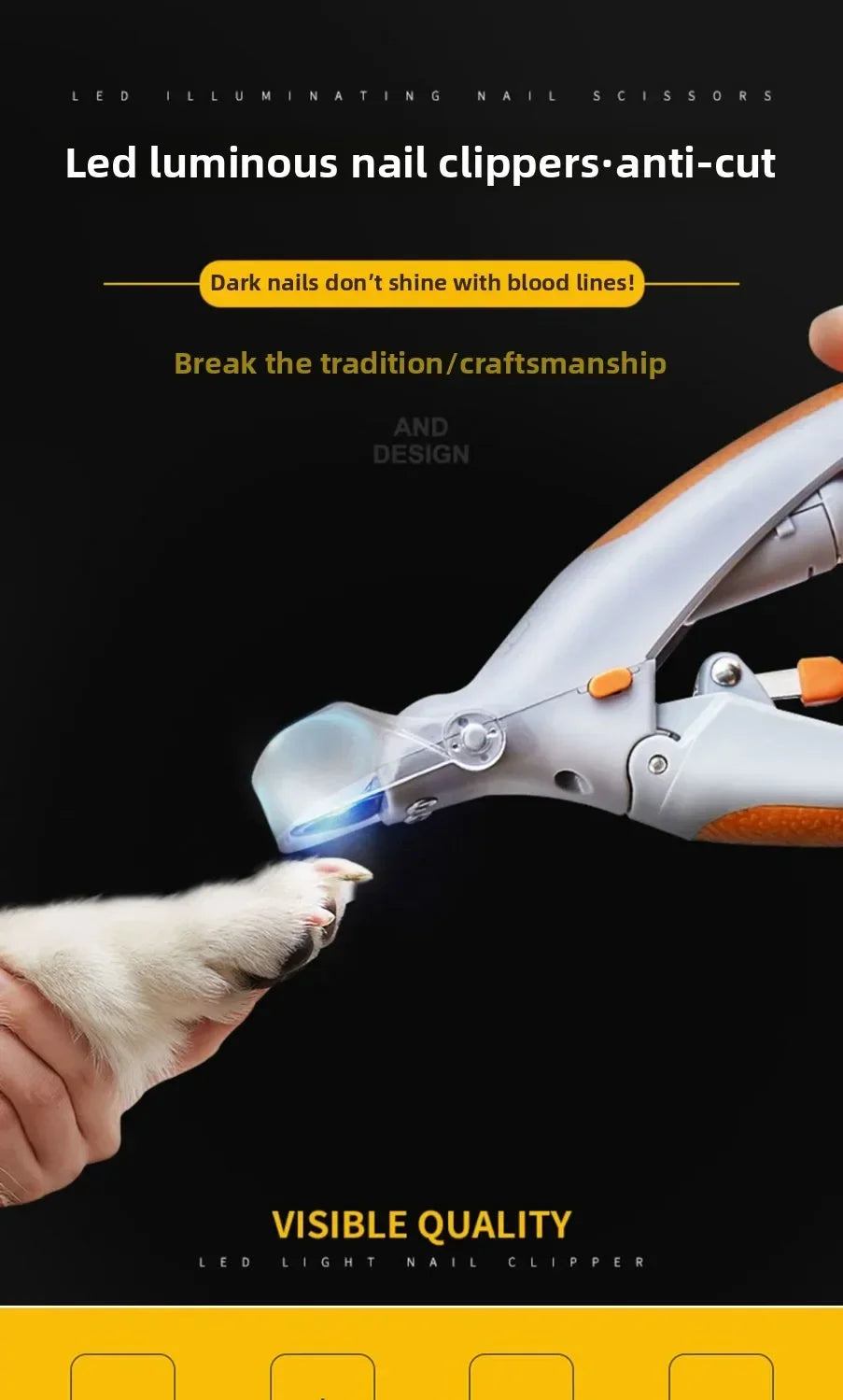 Rechargeable LED Pet Nail Clipper